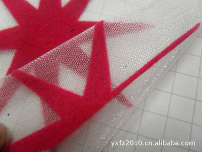 【05紅絨圣誕星柯根紗底工藝植絨,玫瑰紅植絨紗-任嬋嬋億鑫加工】?jī)r(jià)格,廠家,圖片,無(wú)紡布/非織造布,任嬋嬋-